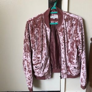 Pink crushed velvet jacket by Cloud Chaser